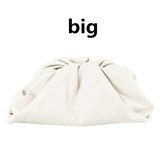 Day clutch Evening party dumpling purse bag women large big ruched pillow bag leather pouch handbag 2020 summer bag white black