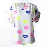 Print O-Neck Tropical Chiffon Women Blouses Short Batwing Sleeve  Size Shirt Body Blusas Femininas  Fashion Women Top 62