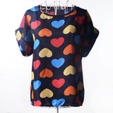 Print O-Neck Tropical Chiffon Women Blouses Short Batwing Sleeve  Size Shirt Body Blusas Femininas  Fashion Women Top 62