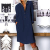 Fashion Autumn Lapel Neck Long Shirt Dress ZANZEA Women Long Sleeve Buttons Cotton Linen Sundress Casual Loose Work OL Vestido