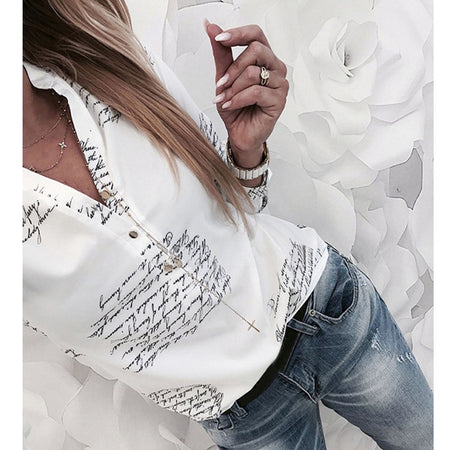 BIBOYAMALL White Blouse Women Chiffon Office Career Shirts Tops Fashion Casual Long Sleeve Blouses Femme Blusa