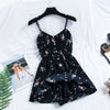 2019 New Women's Dress Sweet Summer Casual Fashion Bohemian Print Thin Strap Sleeveless  Black Dress for Women