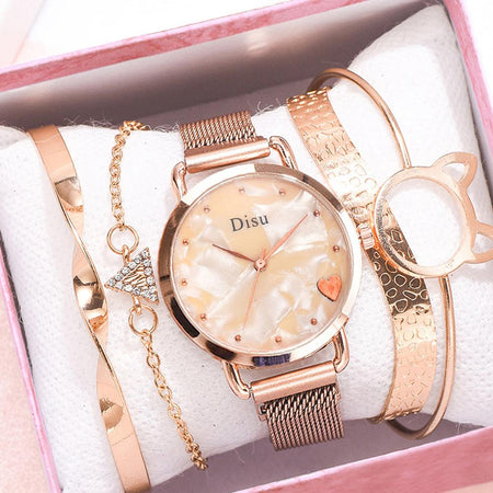 Drop Shipping Silver Rose Gold Stainless Steel Bracelet Watch Women Fashion Womens Quartz Watches Ladies Clock Female gift XFCS