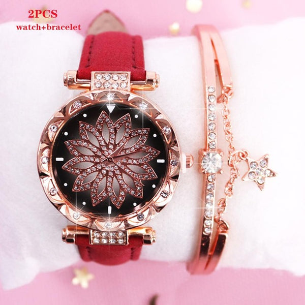 2019 New brand Starry Sky Women Watch Fashion Elegant Magnet Buckle Vibrato Purple Gold Ladies Wristwatch Luxury Women Watches