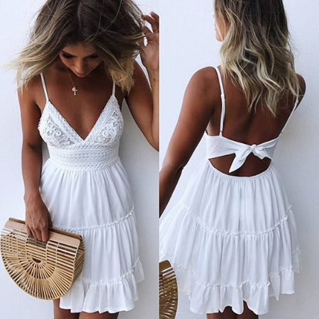 Solid O-neck Short Sleeves Lacing Dresses Women Casual Pockets Simple Dress Summer Ladies Fashion Breathable Dress Vestidos New