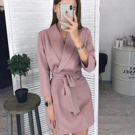 Fashion Autumn Lapel Neck Long Shirt Dress ZANZEA Women Long Sleeve Buttons Cotton Linen Sundress Casual Loose Work OL Vestido