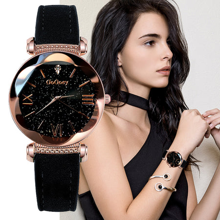 2019 New brand Starry Sky Women Watch Fashion Elegant Magnet Buckle Vibrato Purple Gold Ladies Wristwatch Luxury Women Watches