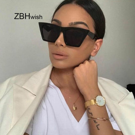 Higody Fashion Women Oversize Sunglasses Gradient Plastic Brand Designer Female Sun Glasses UV400 lentes de sol mujer